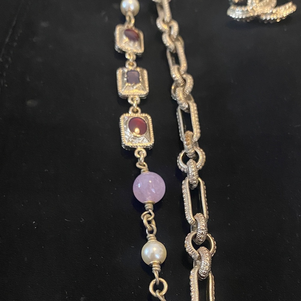 CHANEL Gold and Purple Cross Pendant Necklace - Picture 5 of 12